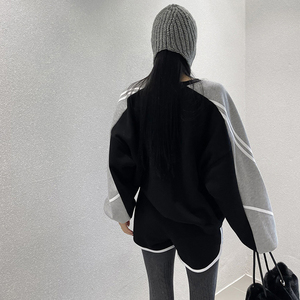 Printemps et automne sport vêtements de sport pour femmes ensemble de fitness élégant épissage rayé sweat haut pantalon <span class=keywords><strong>Jogging</strong></span> deux pièces ensemble - Product Image 5
