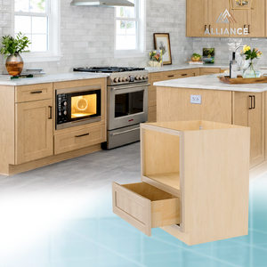 Armoire de cuisine pour micro-ondes MDB30 en chêne blanc |   Expédition rapide depuis l'entrepôt du New Jersey - Armoires de cuisine |   Armoires de cuisine américaines en bois - Product Image 1