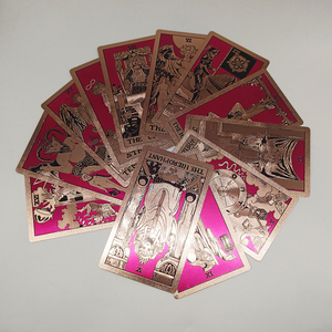 Divination 12x7cm Cartes de tarot en or Taille standard <span class=keywords><strong>pour</strong></span> débutants Jeu de société classique portable avec guide - Product Image 3