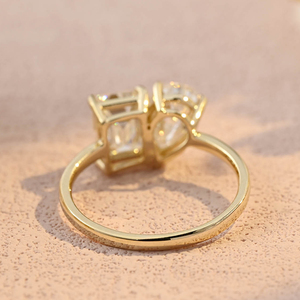 MaiYi Toi Et Moi Birnen- und Smaragdschliff Moissanit-Ring 14K Gelbgold Rosé<span class=keywords><strong>gold</strong></span> Diamantring für Damen - Product Image 3