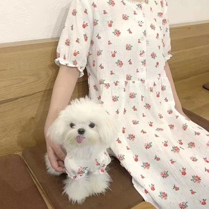 Vestido De Verão De Cão Por Atacado Para Cães Pequenos Vestido Floral Gato Maltês Bonito Roupas Minúsculas Pet Estilo Coreano - Product Image 4