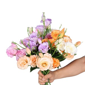 Meng Jie Artificial Lisianthus <b>Flowers</b> Vase <b>Arrangement</b> <b>Silk</b> <b>Flower</b> Wedding Decorations Home Props - Product Image 5