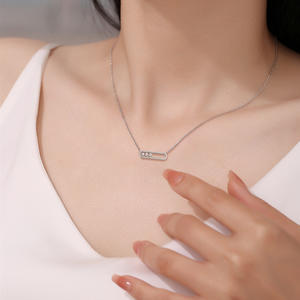 Conjunto de Collar y Aretes de Lujo QUEENSUN <span class=keywords><strong>Meisa</strong></span> de 18K, Elegantes y Modernos, con Pequeños Diamantes Cultivados en Laboratorio, Impresionante Oro Blanco - Product Image 3