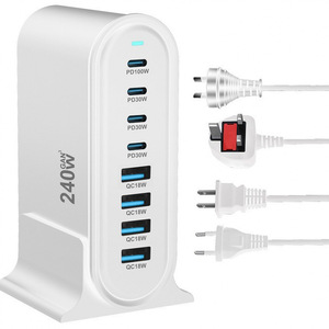 GaN 240W Desktop <b>Charger</b> With Holder Fast Charging Type C <b>Multi</b> <b>Port</b> <b>USB</b> <b>Charger</b> - Product Image 2