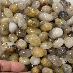 Piedras Preciosas Sueltas de Alta Calidad al por Mayor, 20-30 mm, Cuarzo Rutilado Dorado Natural, Piedras Pulimentadas en Venta - Product Image 3