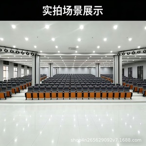 Auditorium <b>Seating</b> Row Of Chairs Blue Upholstery Durable Commercial Use - Product Image 4