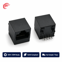 Connecteur modulaire RJ45 RJ-052Q-1-6 à entrée supérieure, vertical, DIP, traversant, 30 milliohms, 1000 mégohms, 125 V CA, 1,5 A, directement de l'usine