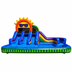 Castillo Inflable Comercial con Tobogán Acuático y Pista <span class=keywords><strong>de</strong></span> Obstáculos para Fiestas Extremas <span class=keywords><strong>de</strong></span> Verano - Product Image 1