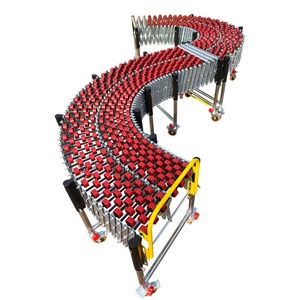 Ligne de convoyage semi-automatique pour camions, avec rouleaux de transport, glissière, élévateur de chariots élévateurs non motorisé et élévateur de rotation rétractable pour - Product Image 1