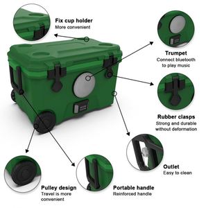 36L Portable Speaker Radio Leakproof Portable <b>Cooler</b> <b>Box</b> for Travel Custom Logo <b>Cooler</b> <b>Box</b> with Wheel - Product Image 5