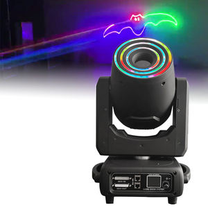 Nouveau Laser à tête mobile polychrome RVB 10W + LED cercle d'<span class=keywords><strong>anneau</strong></span> 3D a mené la lumière Laser pour Dj Disco - Product Image 1