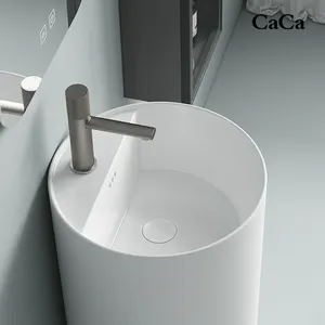 CaCa New Design Floor Freestanding Wash Basin Sink Column Hand Wash Basin With Faucet