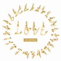 Manna DIY Anglais Lettre En Acier Inoxydable Pendentif Accessoires Plaqué Or Fabrication de Bijoux pour Bracelet Collier
