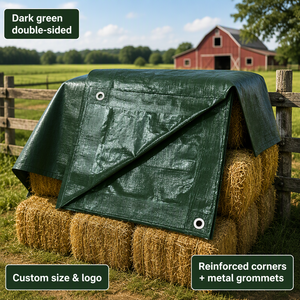 Bâche en polyéthylène verte, durable, flexible, anti-UV, résistante au vieillissement, <span class=keywords><strong>pour</strong></span> auvent extérieur avec <span class=keywords><strong>anneaux</strong></span> de coin cousus <span class=keywords><strong>pour</strong></span> abri de camping - Product Image 1