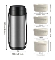Boîte à lunch sous vide en acier inoxydable de 2500ml avec évent pour le stockage des aliments sans Bpa