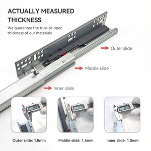 Guías Telescópicas Ocultas de Montaje Bajo Cajón con <span class=keywords><strong>Cierre</strong></span> Suave y Ajuste 3D para Comedor - Product Image 4