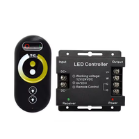 ESann Température de couleur CCT Télécommande réglable Contrôleur de gradateur de LED à batterie pour double bande lumineuse à LED blanche