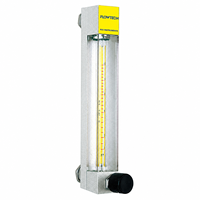 Rumah Panel Mount K100/K200 dari Aluminium Alloy dengan Bagian yang Terkena Cairan dari Baja Anti Karat 304/316SS, Ulir NPT/BSP 1/8" 1/4", Rotameter Tabung Kaca Mikro