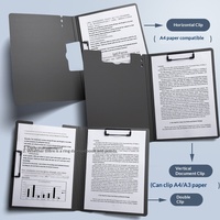 Porte-documents A4 avec pince robuste, multifonctionnel, pour réunions, planche d'écriture horizontale, tapis de bureau, fournitures scolaires et de bureau