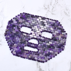 Couverture de visage en jade fait à la main, pierre précieuse, quartz rose, améthyste, voile facial, outil de relaxation pour salon de beauté, vente directe d'usine - Product Image 4