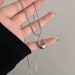 Titanium Steel Teardrop Minimalist Necklace For Women Elegant Clavicle Chain Versatile Jewelry Gift - Product Image 2