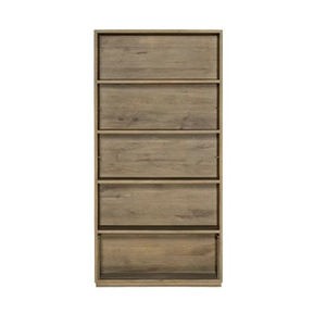 Modern Design Eco-Friendly Storage Cabinet Oak <b>Solid</b> <b>Wood</b> High Wall-mounted Living Room & Bedroom Study Side <b>Bookcase</b> - Product Image 2