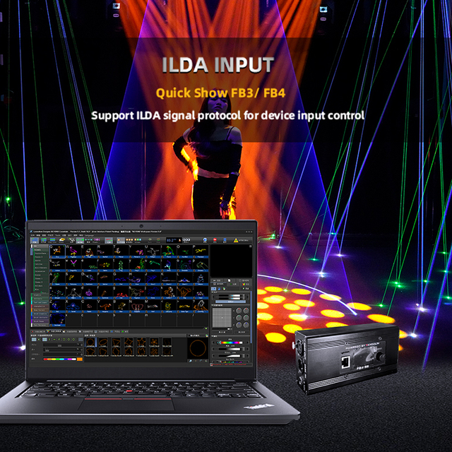 Shehds DMX512 ILDA  RGB Animation Laser Light Stage Laser Projector for DJ Club Concert Party Wedding Show