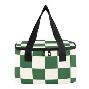 Green Checkered Wholesale <b>Lunch</b> Bags Insulated Wholesale Insulated Cooler Tote Custom Printed Reusable Thermal <b>Lunch</b> <b>Box</b> Bag - Product Image 1