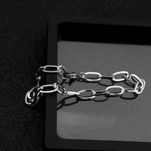 Simple Popular Design Geometric <b>Chain</b> Bracelet <b>Titanium</b> Steel Silver Plated Unisex's Bracelets Fashionable Jewelry Wholesale - Product Image 3
