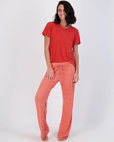 Real Essentials Set Di 2 Pigiami Donna - Morbidi E Comodi, A Maniche Lunghe, Con Elastico E Coulisse, Vari Colori
