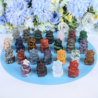 Pierre de guérison naturelle en cristal, mini chat de sorcière sculpté pour décoration d'Halloween, vente en gros