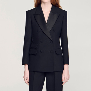 Traje de blazer formal de oficina para mujer, traje de algodón para mujer - Product Image 4