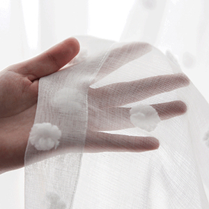 Bóng nhung ba chiều với rèm cửa sổ phòng khách lãng mạn tuyết nhung trắng - Product Image 5