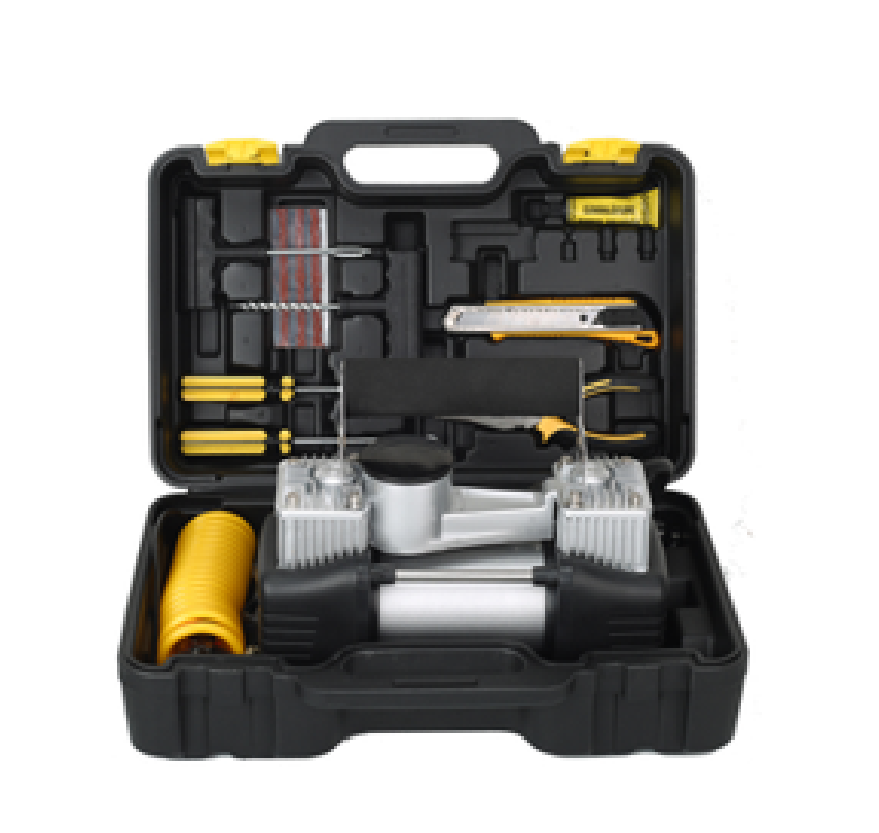 Портативный автомобильный воздушный насос, автомобильный воздушный насос для шин, набор инструментов, подходит для использования на открытом воздухе на больших расстояниях