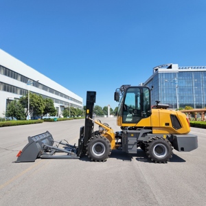 Chariot élévateur tout-terrain <span class=keywords><strong>3</strong></span>,5T/4T/5T et chargeuse sur pneus 4x4, équipé de pneus semi-solides, idéal pour l'utilisation en usine et sur chantier. - Product Image 1
