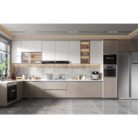Meuble sous évier de cuisine modulaire moderne, design écologique, finition gris brillant, construction en panneaux MDF mélaminés, garantie 2 ans