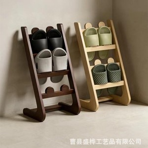 Zapatero de Madera de Múltiples Niveles, Color Nogal Natural, Capacidad para 4-5 Pares, Tipo Vertical, Almacenamiento Interior Minimalista - Product Image 4