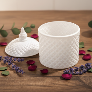 Wholesale Matte Black White Cylinder Shape Empty <strong>Glass</strong> <strong>Candlestick</strong> <strong>Holder</strong> with Lid for Wedding Home Decor - Product Image 2