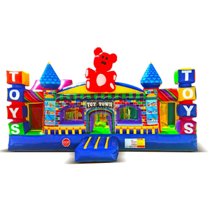 Đồ Chơi Town Theme Inflatable Bouncer Bounce House Khóa Học Trở Ngại <span class=keywords><strong>Slides</strong></span> Inflatable Trampoline Trò Chơi - Product Image 2