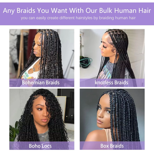 Capelli umani intrecciati per Boho <span class=keywords><strong>trecce</strong></span> umani 110g 20 pollici capelli ricci Boho per treccia senza nodo 12A massa di onde profonde bohémien - Product Image 6
