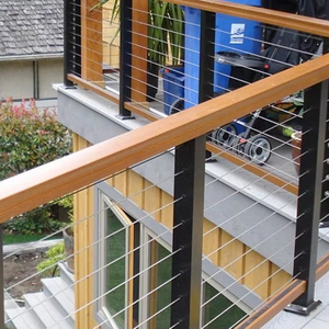 <span class=keywords><strong>Kit</strong></span> de <span class=keywords><strong>balustrade</strong></span> moderne en acier inoxydable et câble métallique avec éléments en <span class=keywords><strong>bois</strong></span> pour terrasse, usage résidentiel et commercial - Product Image 1