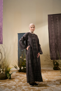 Robe longue décontractée pour femme, col montant, broderie jacquard, manches longues, nouvelle collection printemps 2026, vente en gros - Product Image 4
