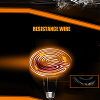 Lampe chauffante infrarouge pour animaux 25/50/75/100/150/200W, lampe chauffante pour reptiles