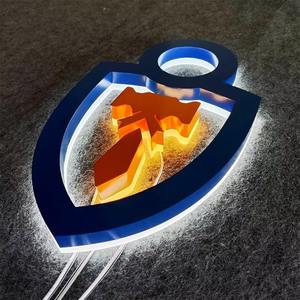 Customized Outdoor 3D Backlit <b>LED</b> Stainless Steel Business Logo <b>Sign</b> with 4100K Neutral White - Product Image 3