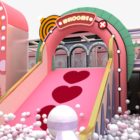 Aire de jeux intérieure douce pour enfants, thème fête foraine, avec toboggan, piscine à balles et manège, modèle YiFang YF-44, pour plus de 100 passagers