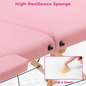 Lit <span class=keywords><strong>de</strong></span> <span class=keywords><strong>massage</strong></span> pliable en mousse <span class=keywords><strong>de</strong></span> haute qualité <span class=keywords><strong>Table</strong></span> <span class=keywords><strong>de</strong></span> <span class=keywords><strong>massage</strong></span> rose portable à 2 sections et lit en vente - Product Image 3