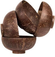 Bols à smoothie et à salade en coquille de noix de coco classiques, écologiques et de haute qualité, décoration de cuisine en noix de coco naturelle pour cadeaux végétaliens, tasse en bois