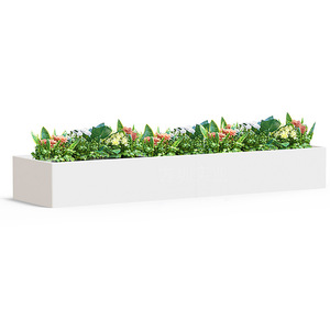 Modern Fiberglass Planter <b>Square</b> Outdoor Flower <b>Pot</b> For Shopping Mall Greenery Landscape - Product Image 5