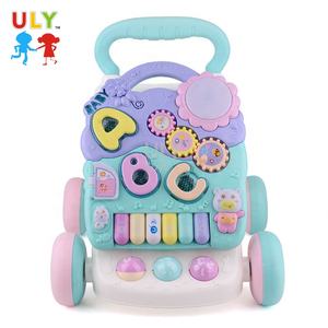 Haute qualité <span class=keywords><strong>2</strong></span>-en-1 multifonctionnel bébé marchette poussette jouet éducatif musique activité lumière Durable cadre en plastique - Product Image 4