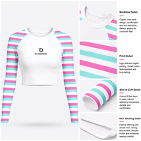 Rashguard personnalisé pour femmes, coupe courte, séchage rapide, UPF50+, pour les clubs de surf, les équipes de plage de Californie, d'Hawaï et de Porto Rico